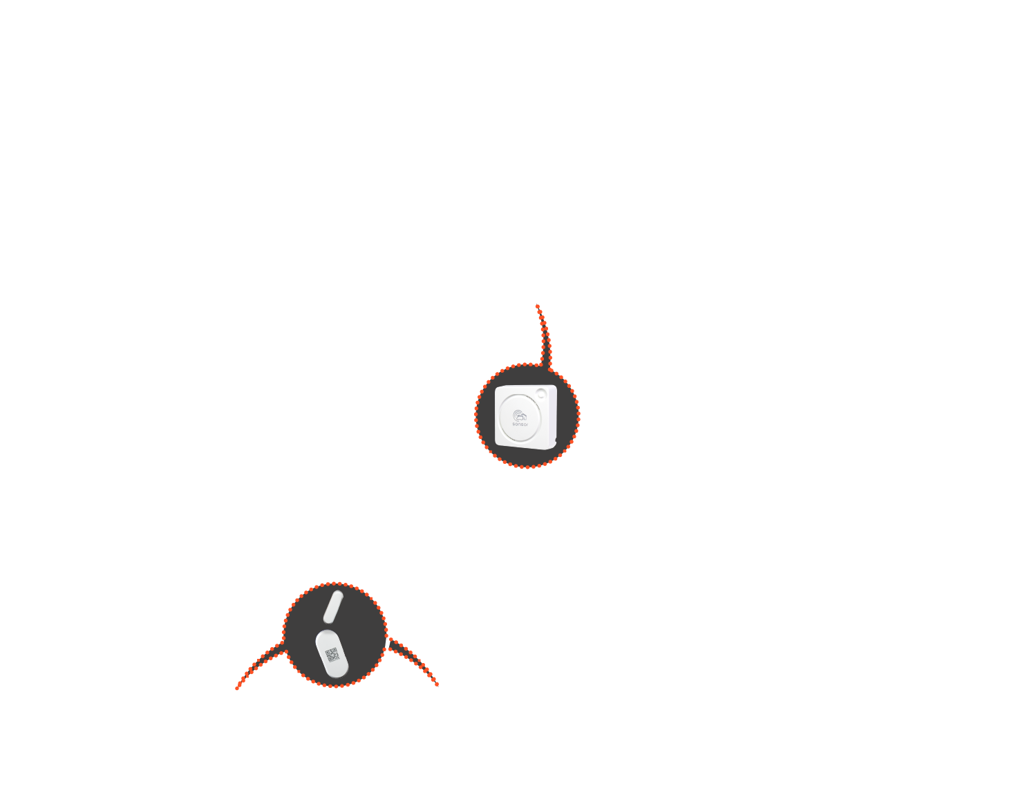 Montageorte für sonsor und Zubehör in einer Wohnung