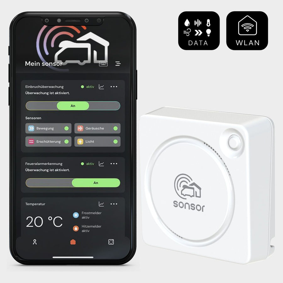 sonsor home Gerät weiss mit sonsor App