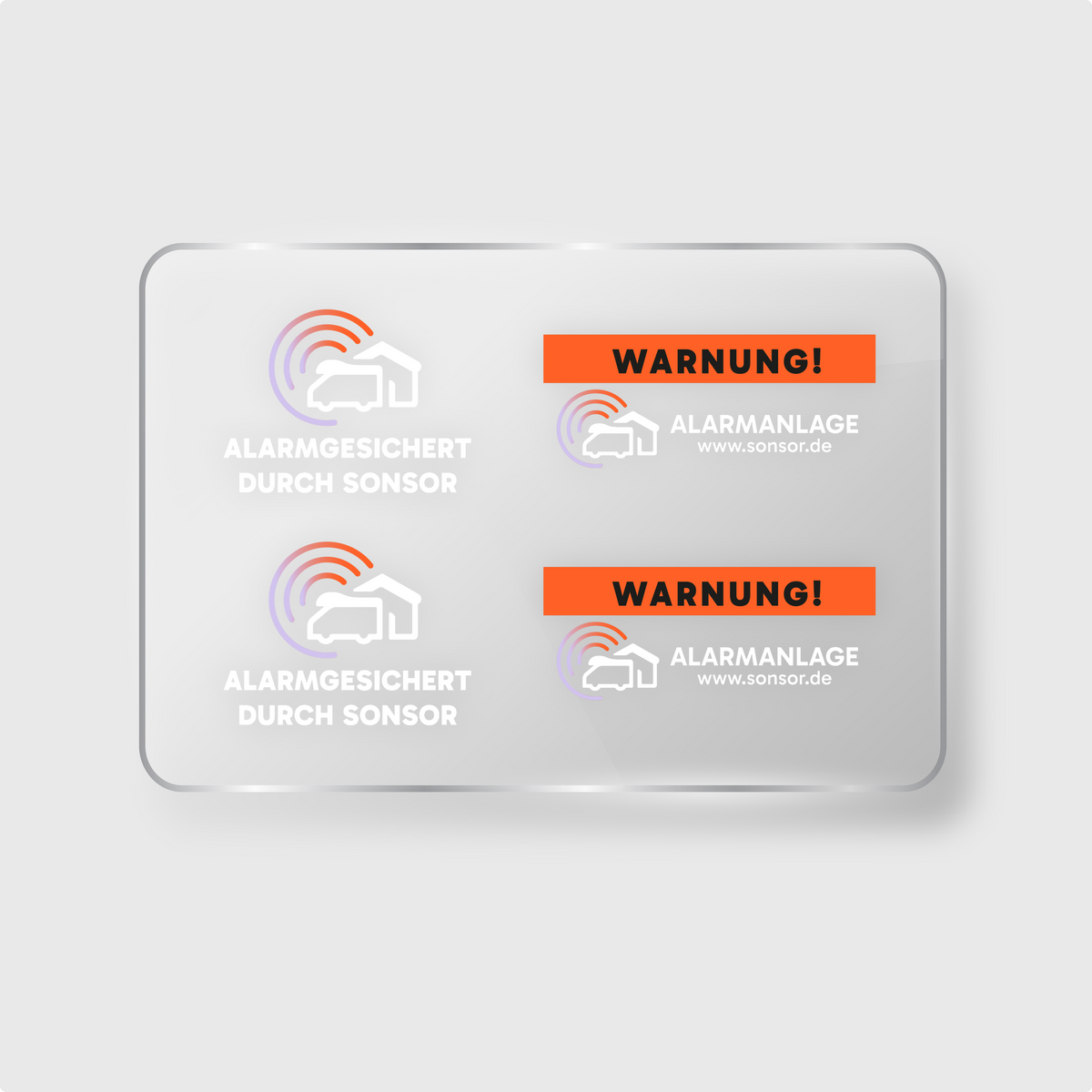 Aufkleber für die Alarmanlage