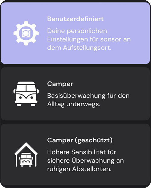 Sensorprofile in der sonsor App