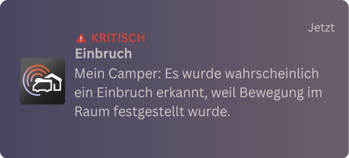 Einbruchsmitteilung in der App