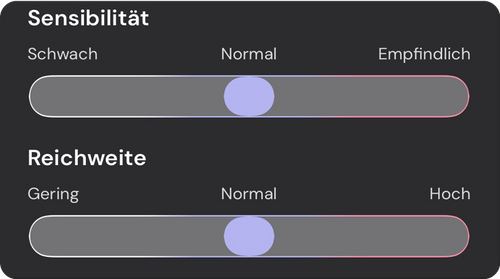 Sensoranpassungsmöglichkeiten in der sonsor App