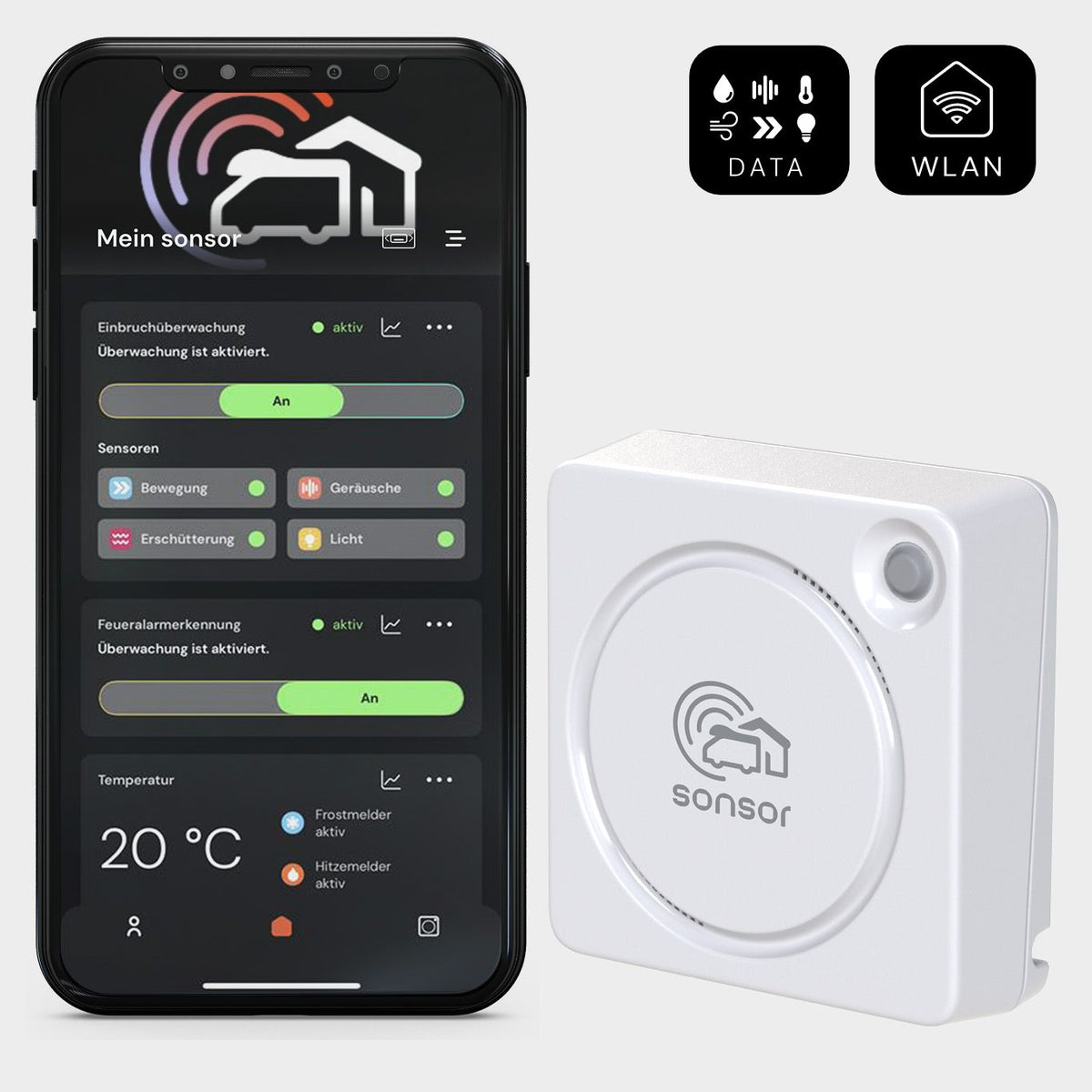 sonsor home Gerät telegrau mit sonsor App